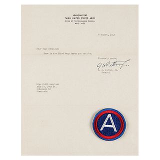 George S. Patton Typed Letter Signed and Third Army Patch