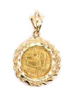 1/20 oz .9999 Fine Gold 5 Yuan Panda Coin Pendant