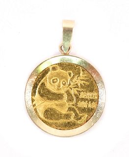1/20 oz .9999 Fine Gold 5 Yuan Panda 1982 Pendant