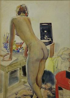 ROJANKOVSKY, Fedor. Watercolor. Standing Nude in