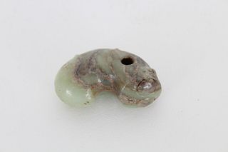 Chinese Archaistic Celadon Jade Worm