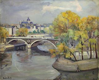 JUSTE, Rene. Oil on Canvas. "La Ponte