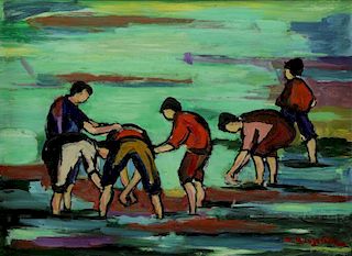 BUGZESTER, Maxim. Oil on Board. Clam Diggers.