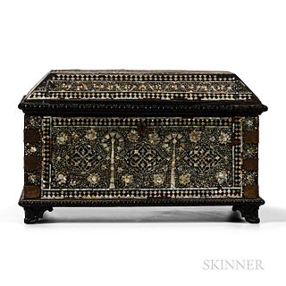 Mother-of-pearl-inlaid Wood Casket