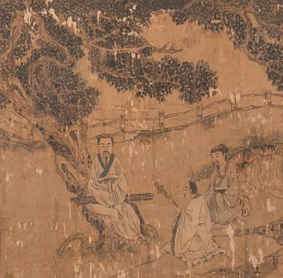 Painting Depicting Three Hermit Scholars