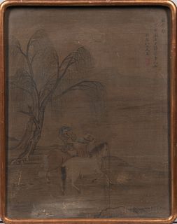 Painting Depicting a Man Riding on Horse