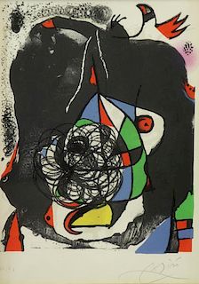 MIRO, Joan. Lithograph in Colors "Tragedy" From