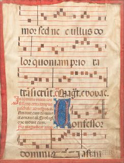 Choir Book Page with Illuminated Letter A
