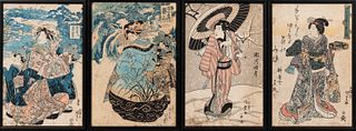 Utagawa Kunisada (Toyokuni III, 1786-1865), Four Woodblock Prints