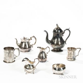 Seven Coin and Silver-plate Tea and Drink Items