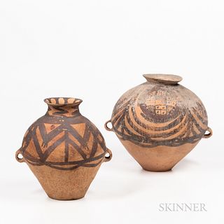 Two Painted Terracotta Funerary Jars