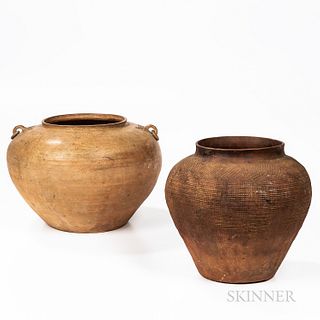 Two Archaic Ash-glazed Storage Jars