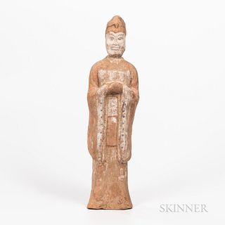 Painted Pottery Figure of a Male Attendant