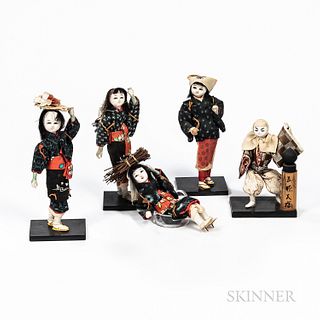 Five Kimekomi Dolls
