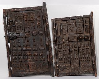 Two Dogon Carved Granary Doors
