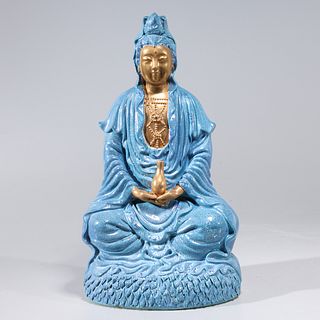 Chinese Gilt Porcelain Buddha Statue