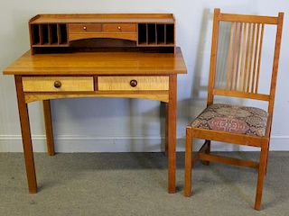 STICKLEY Audi. Arts & Crafts Desk and Chair.
