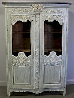 18th Century Country French Paint Decorated 2 Door