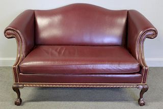 Hancock & Moore Leather Upholstered Wing Arm