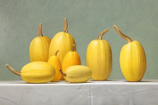 Janet Rickus Oil on Board "Squashes"