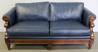 Hancock & Moore Quality Leather Upholstered Sofa.