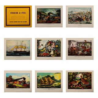 8pc Currier and Ives, Nostalgic Scenes Reproduced Prints