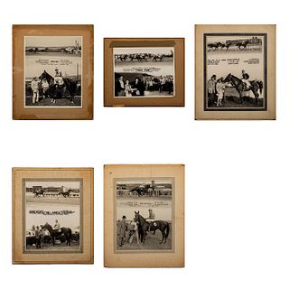 5pc Vintage Horse Racing Photos 1950 - 1970