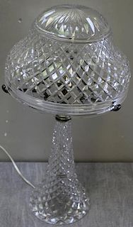 Fine Quality Mushroom Form Cut Glass Lamp.