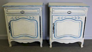 Pair of Antique French Paint Decorated Cabinets.