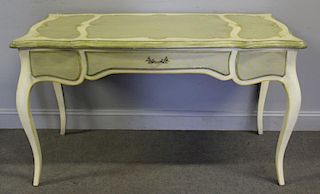 Louis XV Style Paint Decorated 1 Drawer Desk &