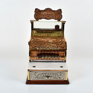 Fancy Antique Brass Cash Register by National