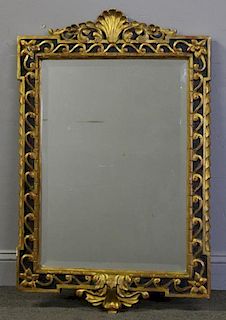 Quality Carved Paint & Gilt Decorated Beveled