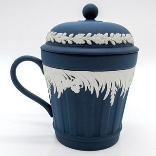 Wedgwood Blue Jasperware Trembleuse Cup with Lid