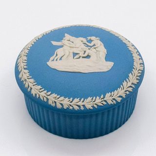 Wedgwood Pale Blue Jasperware Round Trinket Box