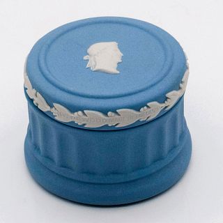Wedgwood Pale Blue Jasperware Trinket Box, Julius Caesar