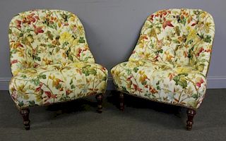 Pair of Upholstered Club Chairs.