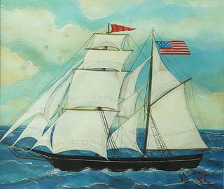 Kolene Spicher Watercolor on Paper "Portrait of an American Ship"