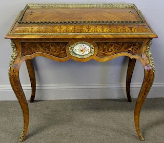 Louis XV Style Marquetry Inlaid, Bronze Mounted