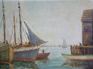 William Ward Jr. Oil on Artist's Board "Breton Fishermen"