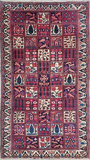 Vintage Hand Knotted Bakhtiari Garden Carpet Oriental Rug