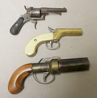 Grouping of 3 Antique Pistols.