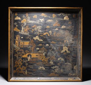 Large Chinese Gilt Lacquer Tray