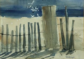 Byron Kohn Watercolor on Paper "Madaket Beach"