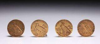 Four 1911 U.S. Indian Head Gold Coins