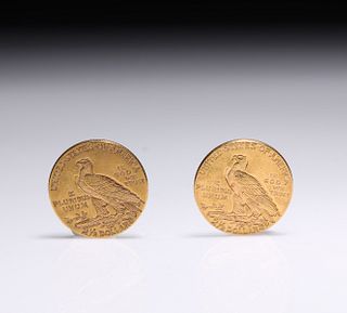 Two Antique U.S. Indian Head Gold Coins
