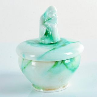 Royal Doulton Jade Glaze Motherhood Vase with Figural Lid.