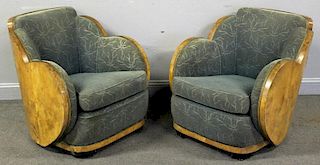 Epstein Art Deco Pair of Cloud Back Arm Chairs.