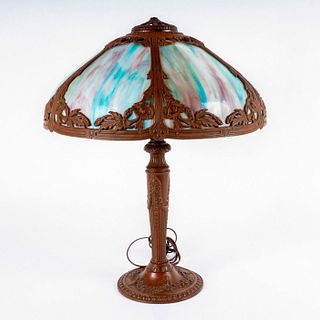 Arts & Craft Slag Glass Lamp