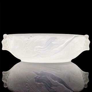 Consolidated Phoenix Glass Oblong Bowl, A Mermaid Swims