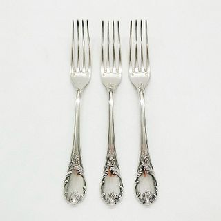 3pc Christofle Marly Pattern Silver Dinner Forks